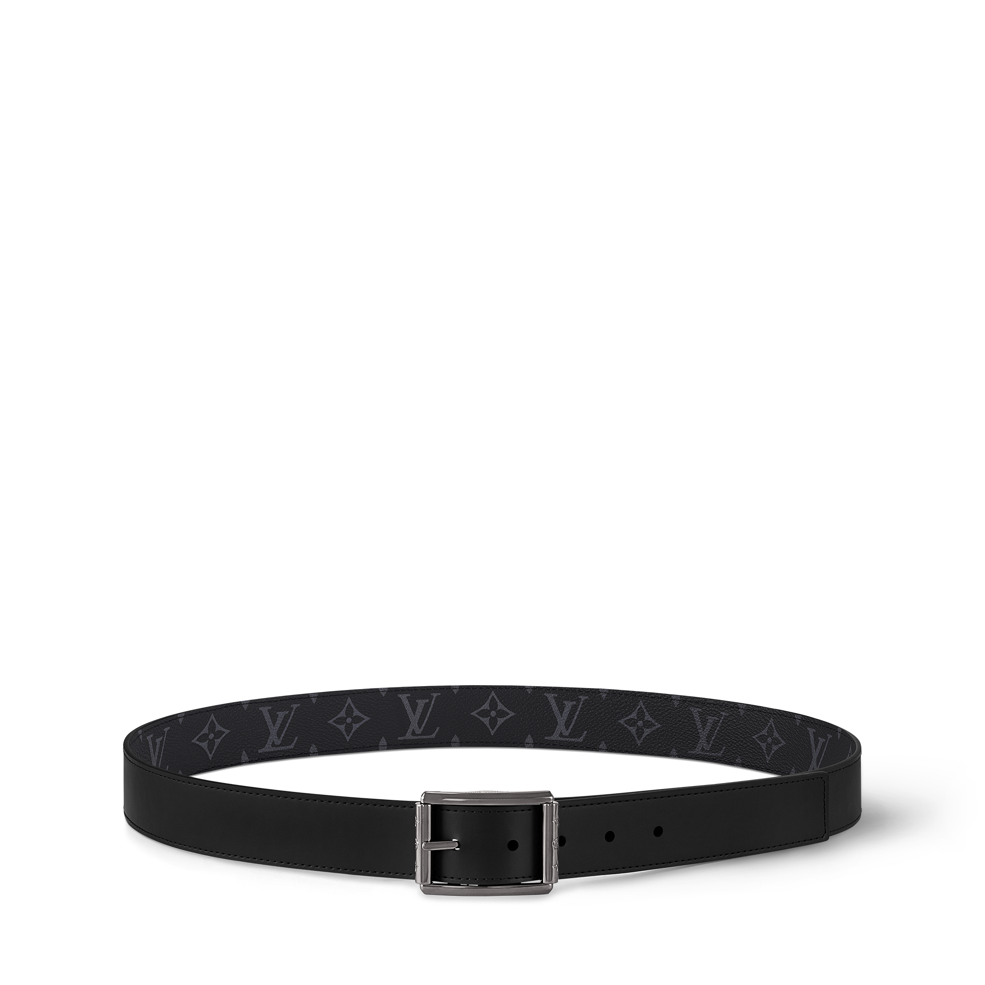 Uptown 35MM Reversible Belt - Luxury Monogram Eclipse Canvas Grey
